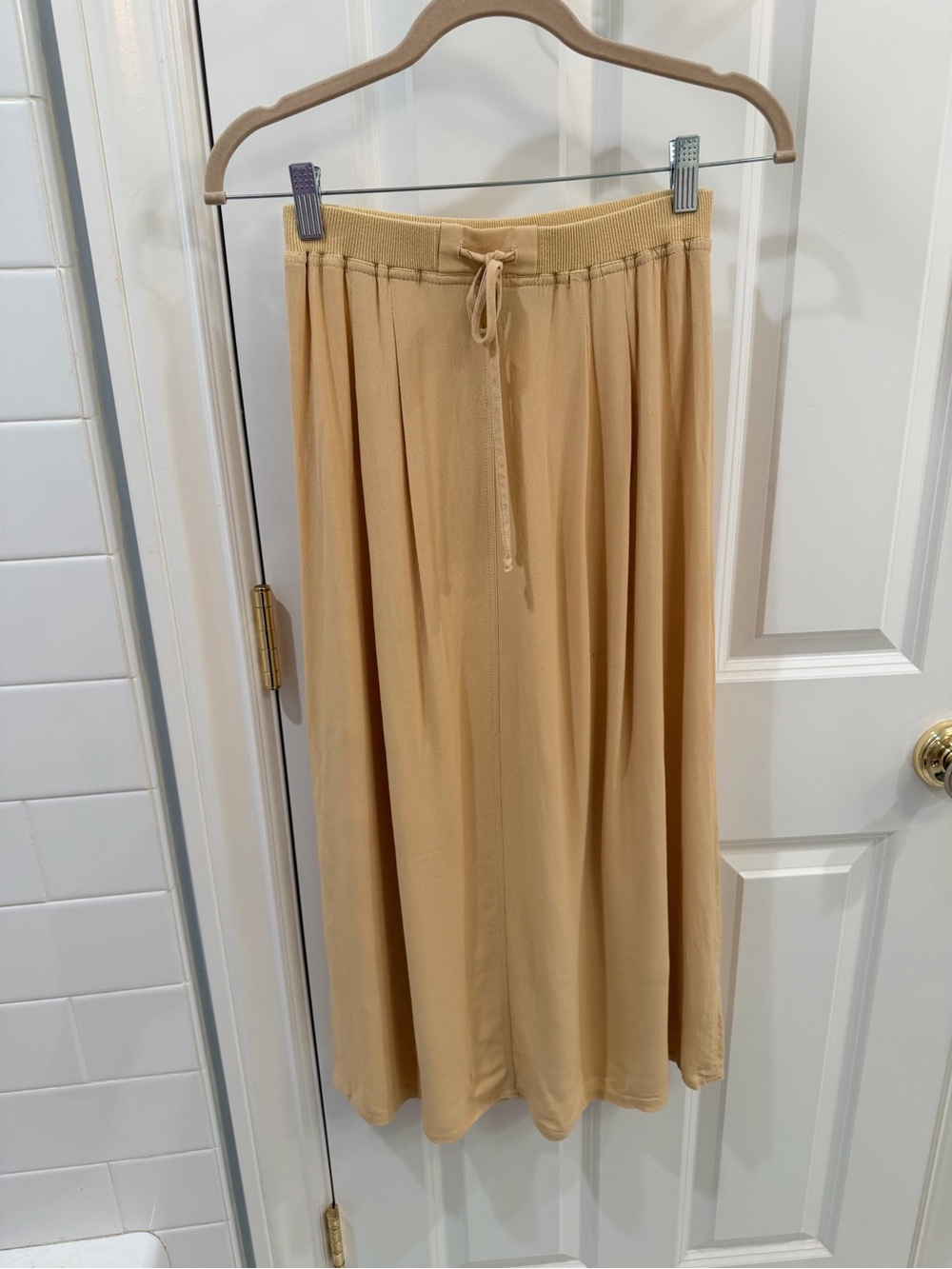 Vintage Carole Little 2-Piece Rayon Set | Minimalist Boho Camel Tan Sz 2 / 4 P - Picture 9 of 15